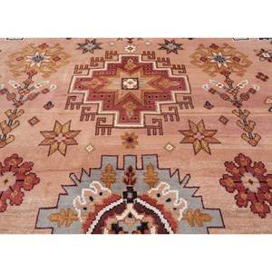 Alfombra de Seda Anudada a Mano AKPS-13003, Diseño Rectangular Abstracto con Medallón Rojo Naranja, Patrón Tabriz, para Uso en el Hogar, Entrada, Pasillo, Sala de Estar - Product Image 3