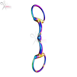 Bocado Curvo de Acero Inoxidable Arcoíris para Caballo, Personalizable, Multicolor, Reutilizable, con Logotipo OEM, Diseño Suave para la Boca, para Entrenamiento y Equitación - Product Image 5