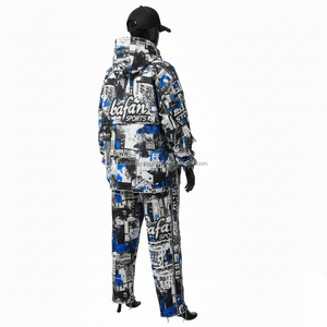 Survêtement coupe-vent pour femmes 190GSM Polyester Tissu coupe-vent Vêtements d'extérieur Logo personnalisé de transfert de chaleur ensembles coupe-vent grande taille - Product Image 5