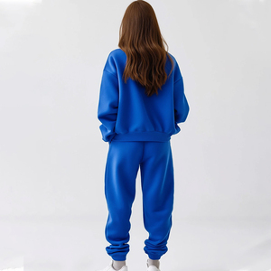 Ensemble de survêtement deux pièces de haute qualité pour femme, en coton 100%, avec sweat à capuche et pantalon de jogging, pour l'hiver, 2026 - Product Image 6