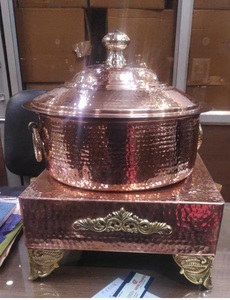 Luxueux cuivre martelé dessus de Table chauffe-plat nouveau mariage fantaisie décoratif à la main dessus de Table élégant chauffe-plat - Product Image 2