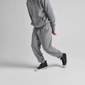 Pantalon de survêtement en toile épaisse de luxe pour homme, logo personnalisé imprimé à l'écran, noir, style décontracté à jambes larges - Product Image 5