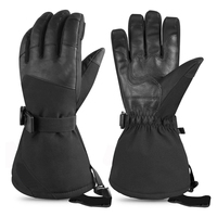 Gants de ski d'hiver pour hommes imperméables et coupe-vent, en cuir, pour les sports de plein air, équipement de snowboard chaud