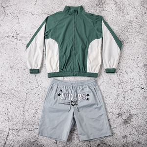 Veste coupe-vent d'hiver en coton imperméable pour homme, deux pièces, avec short patchwork et logo personnalisé éco-responsable - Product Image 5