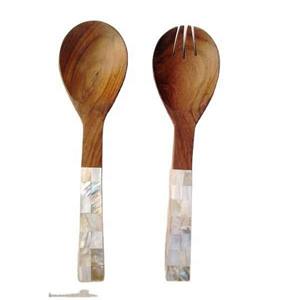 Ensemble de cuillères et de serveurs à salade Mirha International en résine et en bois, 2 spatules, ustensiles durables faits à la main, taille S, adaptés au congélateur - Product Image 6