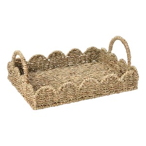 Plateau festonné en raphia et en herbe marine tissé à la main, best-seller, écologique, naturel - Product Image 3