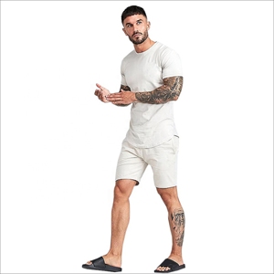 Conjunto Deportivo de Verano para Hombre de 2 Piezas, Talla Grande, Poliéster/Algodón, Negro, MOQ Bajo - Product Image 1