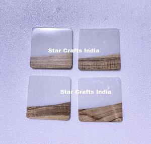 Posavasos de madera hexagonal de 8mm de espesor personalizables con incrustaciones de resina para cocina, manteles decorativos para tazas de té, posavasos de la mejor calidad - Product Image 2