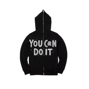 Sweat à capuche zippé intégral avec logo personnalisé, en molleton délavé/éponge française, unisexe, séchage rapide, respirant, impression en relief - Product Image 6