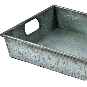 Bandeja de servicio rectangular de estilo industrial Bandeja de hierro de metal galvanizado rústico para mesa de comedor - Product Image 5