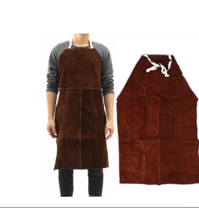 Tablier de soudage en cuir Bavoir résistant à la flamme bavoir résistant au travail avec poche pour hommes femmes - Product Image 5