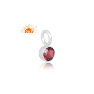 จี้อัญมณีโกเมนธรรมชาติชุบทอง18K เงินสเตอริ่งผลิตตามสั่ง - Product Image 3