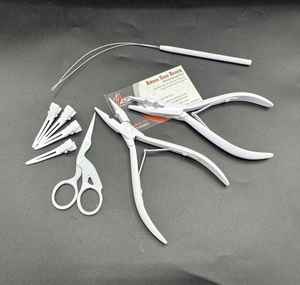 Logo personnalisé vente en gros kit d'outils d'extension de cheveux blanc mat durable boîtier en acier inoxydable personnalisable extension de cheveux en métal - Product Image 5