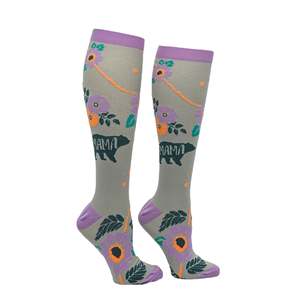 Cozy Cute Mama Bear Compression Socks One Fits All Soft Breathable Nylon Striped <b>Rainbow</b> Novelty Print for Girls Winter Summer - Product Image 4