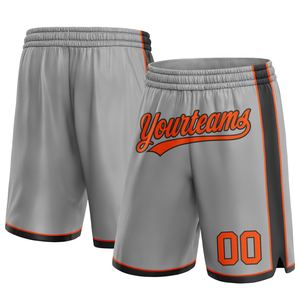 Pantalones cortos de baloncesto Industrie Direct Engro Sportswear Custom Grey Orange-Black Pantalones cortos de baloncesto auténticos - Product Image 1