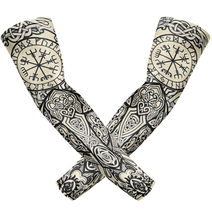 Hot Bán Tập Luyện Câu Cá Đi Xe Đạp Thể Thao Hình Xăm Cánh Tay Tay Tay Áo Không Có Ngón Tay Cái Bán Buôn Chất Lượng Cao Nén Vớ Tay Cho Nam Giới Phụ Nữ - Product Image 3