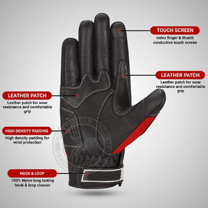 Gants de course de bonne qualité Gants de moto confortables Poignée solide Cuir attrayant pour le sport Utilisation en plein air Sports de course - Product Image 3