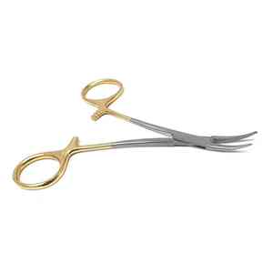 Instruments d'urologie incurvés en acier inoxydable de 5 pouces pince de vasectomie à poignée en or à puissance manuelle pour usage chirurgical - Product Image 1