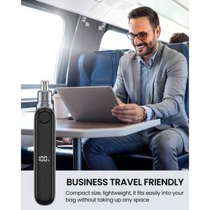 Tondeuse nasale professionnelle étanche IPX7 pour hommes, affichage LED, rechargeable, double lame, tondeuse à poils d'oreille, indolore et portable - Product Image 3