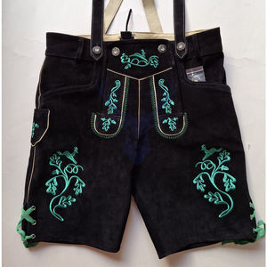 Pantalones cortos de cuero de cabra genuino con estilo para hombres Trachten bávaro tradicional patrón sólido informal estilo Herren de la herencia Alemana - Product Image 3