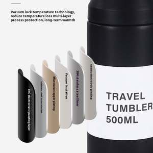 Gourde isotherme portable personnalisée en acier inoxydable 304, 350 ml, pour garder au chaud et au froid, avec poignée, pour café et voyage - Product Image 5
