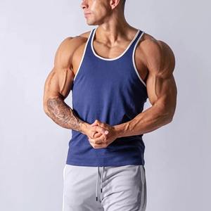 Camiseta sin mangas de gimnasio de secado rápido personalizada para hombre XL camiseta de entrenamiento de Fitness transpirable informal nuevo tejido de poliéster sostenible para - Product Image 6
