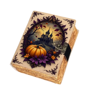 Diario de Cuero de Halloween, Grimorio de Calabazas de Casa Encantada, Libro de Hechizos Gótico, Diario Otoñal de Bruja, Regalo Vintage de Halloween - Product Image 1