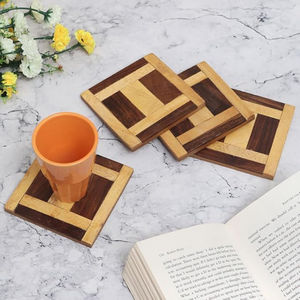 Handmade Modern Design Bone Inlay Wooden Tea <b>Coaster</b> Standard <b>Table</b> Decorative <b>Coasters</b> for Coffee Cups and Pads Placemats - Product Image 4