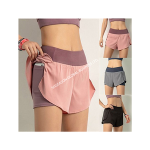 Novedad de verano 2024, pantalones cortos de gimnasio para mujer, pantalones cortos de Yoga con logotipo personalizado a la moda, ropa de talla grande de Bangladesh - Product Image 6