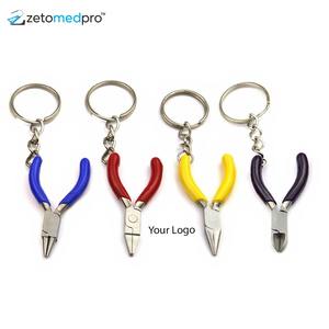 Pince à bijoux de 2,5 pouces pour la fabrication de porte-clés, ensemble d'outils miniatures, nez rond + nez de chaîne + nez plat + coupe-latéral - Product Image 1