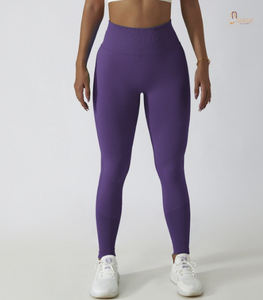 Mallas deportivas sin costuras para mujer, mallas de cintura alta para gimnasio y Yoga con logotipo personalizado - Product Image 1