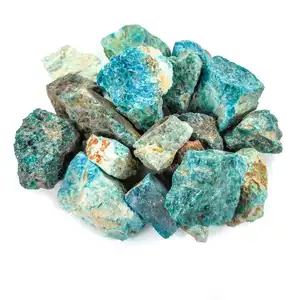 宝石天然水晶石蓝色磷灰石宝石粗糙家居花园装饰全销售愈合宝石