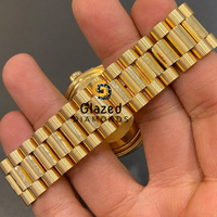 Glasierte Diamant-Charm Klassische Mode Herren Edelstahl Analoguhr Glaszifferblatt 41mm Gehäuse Laborgezüchtete Diamanten ETA Automatik