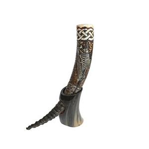 Buffalo Viking Drinking Horn with Stand <b>Holder</b> Buffalo Drinking Cow Horn Polished Brass Rim Design Piece and Hot Sale - Product Image 5