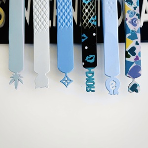 Pinzas Profesionales de Acero Inoxidable Antimagnéticas de 10 mm para Extensión de Pestañas, Punta Lisa, Logotipo Personalizado - Product Image 3