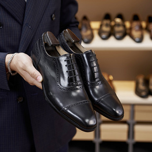 Durable <b>Cow</b> Leather Derby Shoes with Wear Resistant Outsole and Classic Lacing Design for Men's Daily Office Trips Shoes - Product Image 5