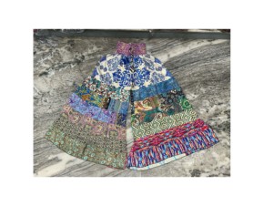 กางเกงขาบานผ้าไหมส่าหรีรีไซเคิลกางเกงขากว้างแนวโบฮีเมียนฮิปปี้ - Product Image 5