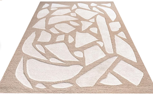 Handmade hand Tufted soft Wool Area <b>Rugs</b> <b>white</b> Abstract Pattern Customizable Size and Color for Exercise living room office - Product Image 2