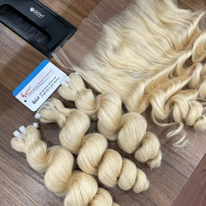 ผมมนุษย์ผมต่อจากเวียดนาม100% เป็นลอนสี613 # ผมมนุษย์พร้อมส่ง - Product Image 1