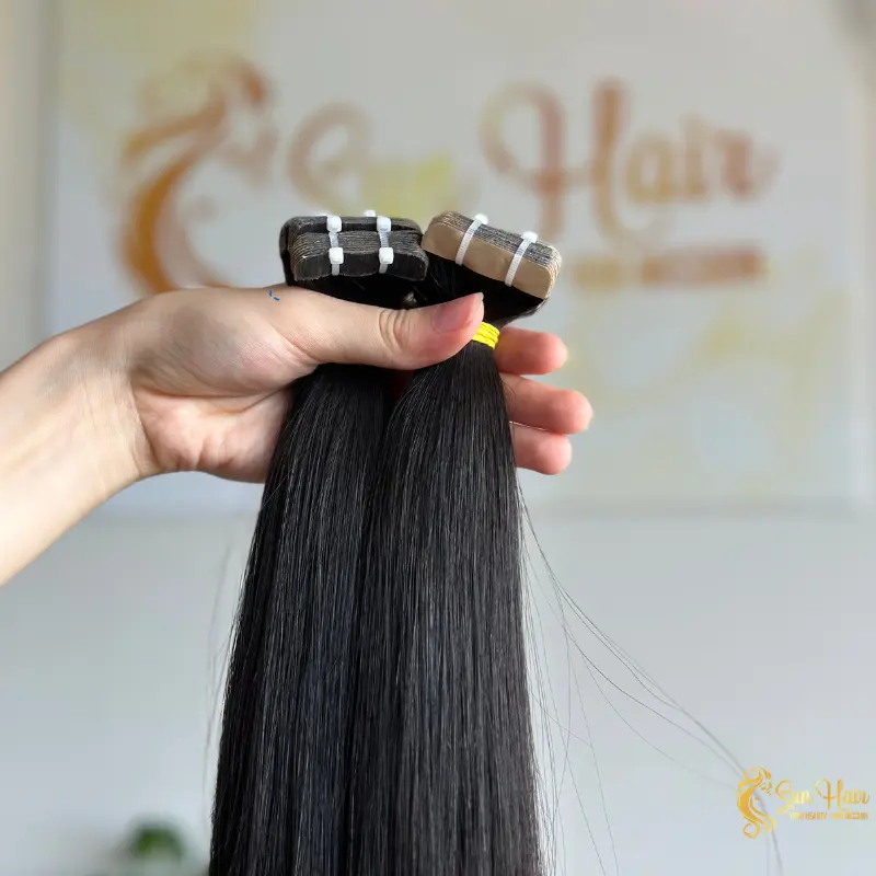 High Quality Hot Trending Raw Unprocessed Full Cuticle Aligned Tape In 100% Vietnamese Human Hair Extensions From Sun Hair