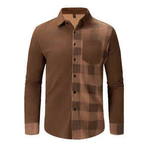 เสื้อเชิ้ตแขนยาวผ้าฝ้ายลำลองสำหรับผู้ชายเสื้อย้อมผ้าโลโก้ตามสั่ง OEM OEM OEM OEM ดีไซน์ทันสมัย - Product Image 3