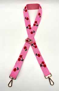 Cerise perlée sac à main sangle réglable perlé sac sangle cerise sac à main accessoire idée cadeau à la main sac sangle - Product Image 2