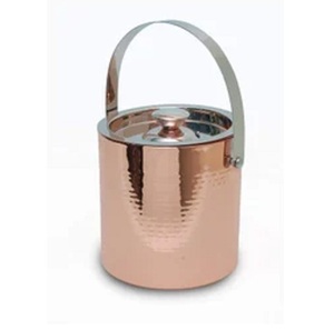 Cubo de hielo plateado de acero inoxidable de calidad superior con asa para fiestas en casa y celebración hecho a mano - Product Image 2