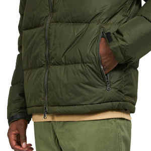Chaqueta Acolchada de Terciopelo Verde Oliva con Estampado de Leopardo para Hombre, con Capucha, Aislante, Cálida, con Cierre de Cremallera, Forro Suave, Cómoda de Usar - Product Image 6