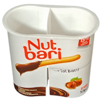 DX110 Gobelet en plastique jetable couvercle inviolable PP IML conteneur capacité 150ml cuillère de conception spéciale pour emballage alimentaire/biscuit
