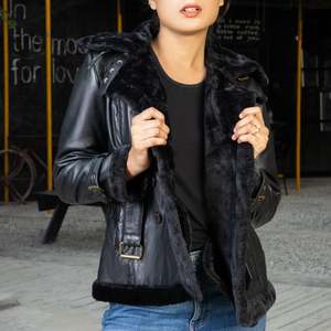 Chaquetas de Cuero para Mujer, Tendencia, Personalizadas, Lisas, Teñidas, Otoño Invierno, Cuello Alto, Mangas Largas, Resistentes al Viento e Impermeables, Satén - Product Image 4