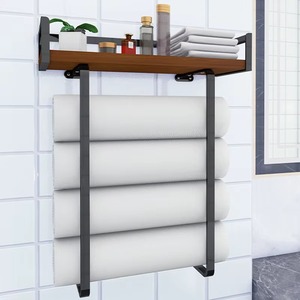 Porte-serviettes en métal et en bois conçus pour une utilisation intensive à long terme, surface métallique lisse empêchant la prolifération des bactéries - Product Image 3