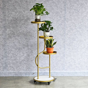 Sturdy Iron Plant <b>Stand</b> with Stone Base 48x39x109cm for Indoor Decor and Flower <b>Pots</b> Living Room Use - Product Image 4