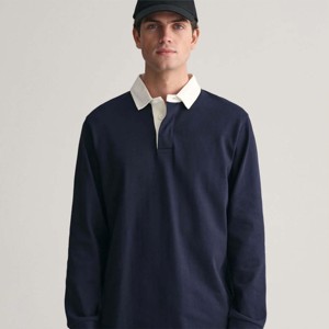 Cómoda camiseta Polo de rugby de manga larga para hombre-alta calidad, transpirable y perfecta para uso diario y actividades al aire libre - Product Image 2