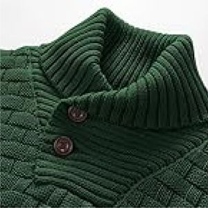 Chandails en tricot décontractés de printemps anti-rides pour hommes de qualité supérieure en vente en gros de chandail en polyester de couleur unie motif hiver - Product Image 2